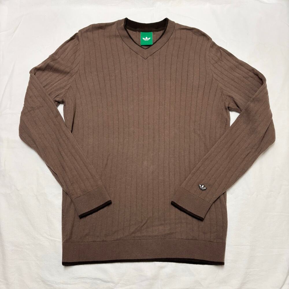 adidas Originals Cashmere Knit Golf Sweater Men’s Brown 70% Cotton 30% Cashmere